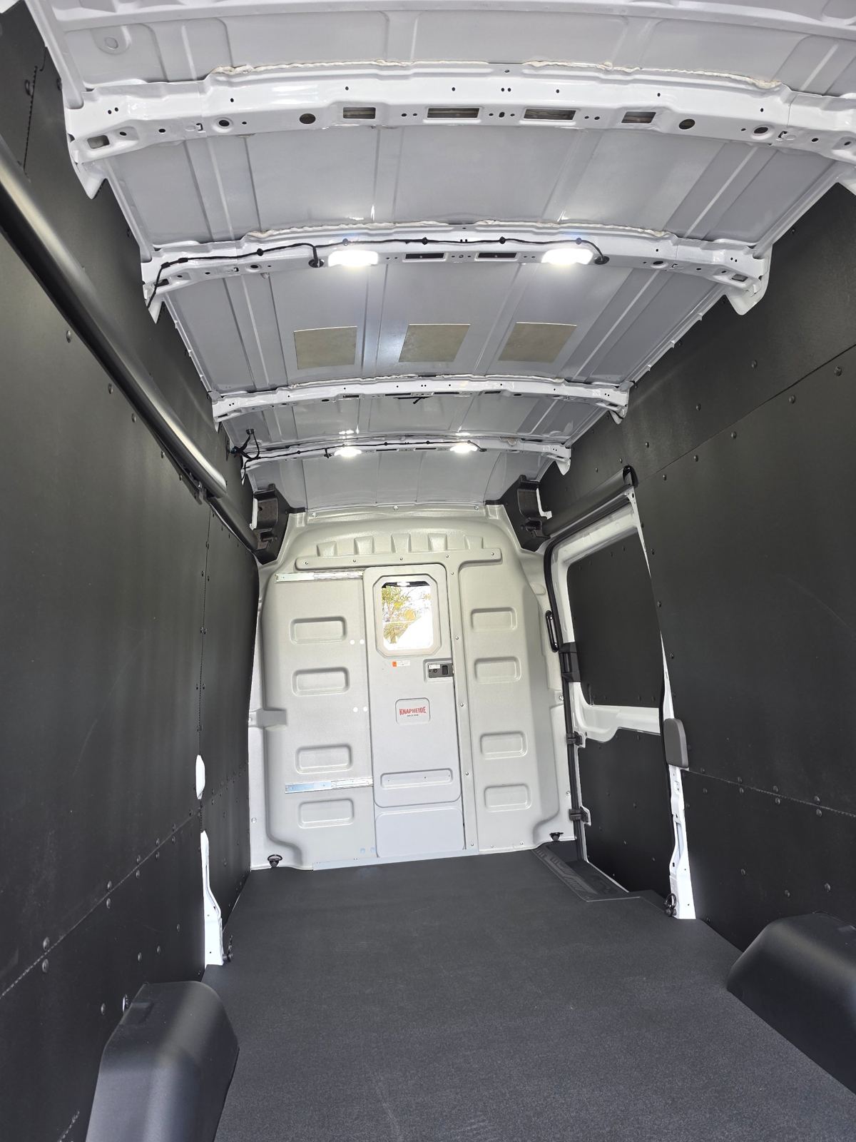 Cargo bay looking toward the partition wall behind the cab
